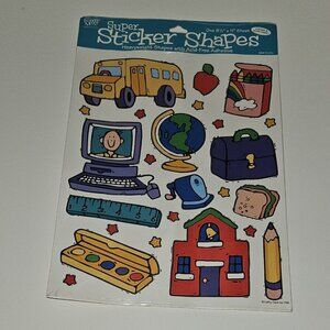 NEW Frances Meyer Super Sticker Shapes School House Bus Computer Classroom Lunch